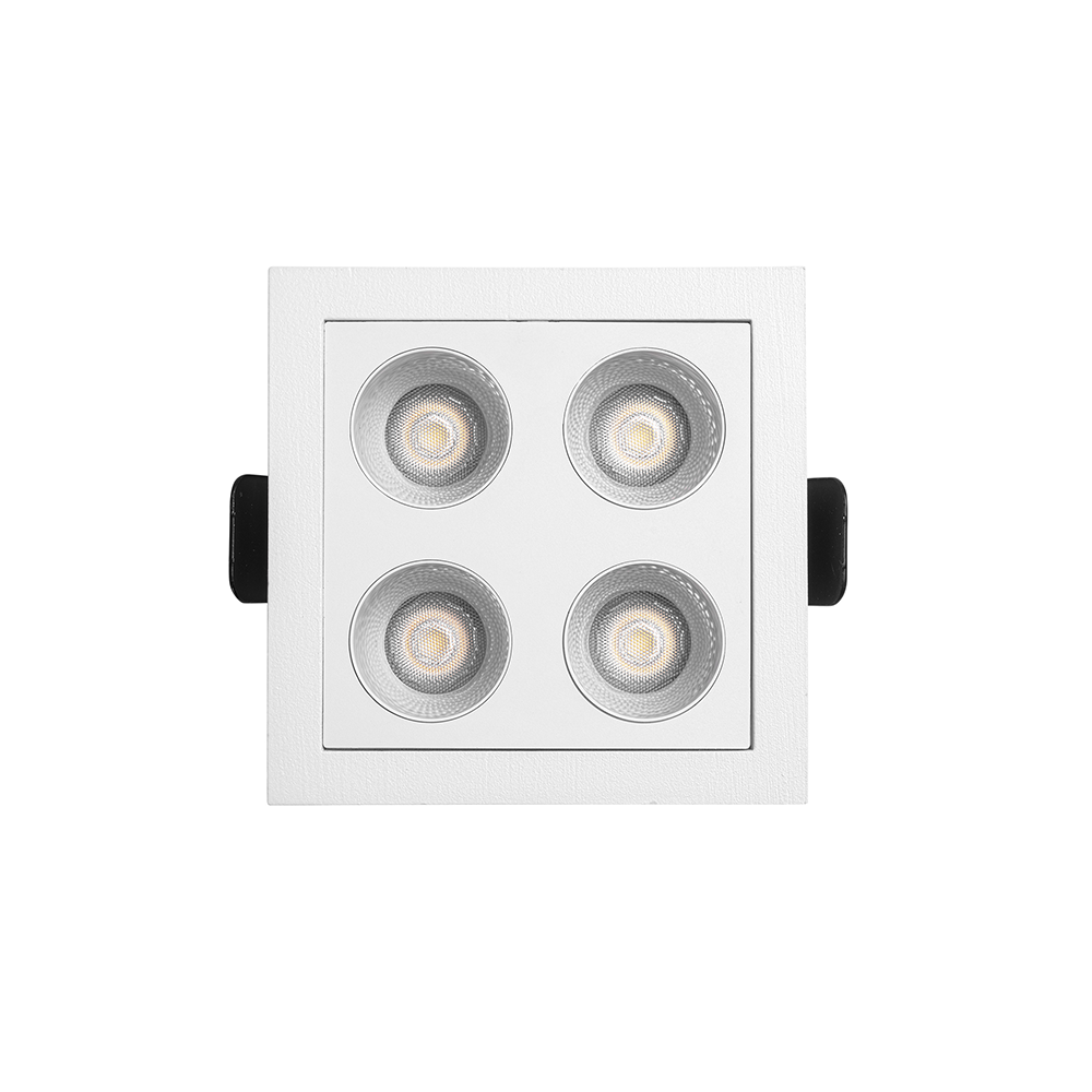 Embutido Nordecor Downlight Powerus 4 Focos 8 watts Branco 4000K IRC90 35° Bivolt 75x75x50mm 6798