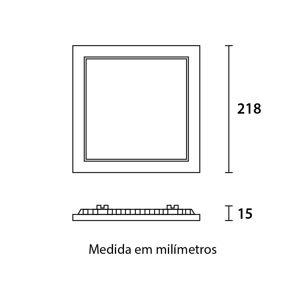 Painel Embutido Blumenau Quadrado Tech 18 watts 3000K 218x218mm 80443004