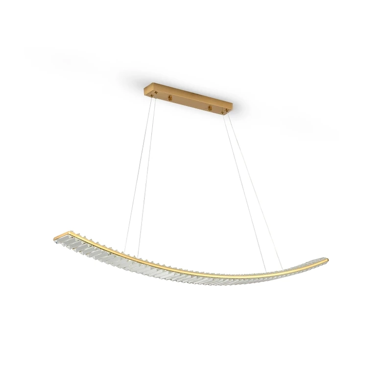 Pendente Skylight Baco Dourado e Cristais Translúcidos 54 watts 3000K Bivolt 1200mm SKY-4098