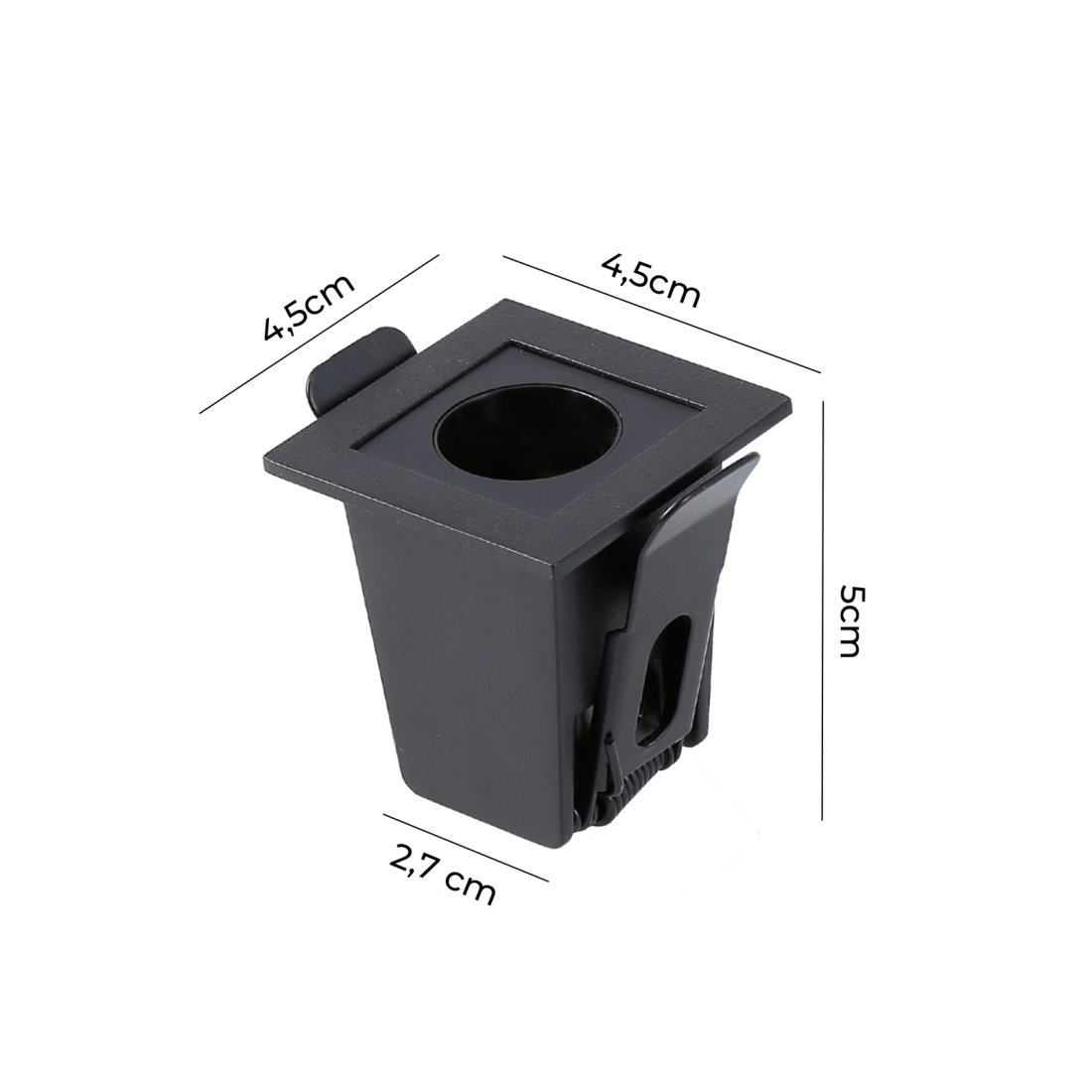 Embutido Nordecor Downlight Powerus Preto 2 watts 4000K IRC90 35° Bivolt 46x46x52mm 6783