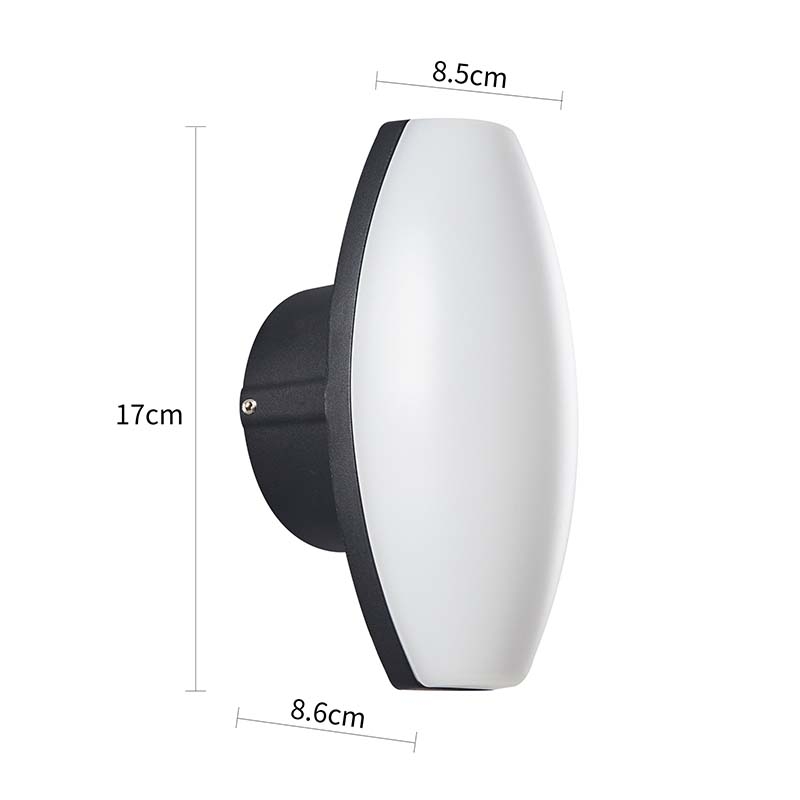 Arandela Nordecor Pako Oval 7 watts 3000K Preto IP65 170x85x86mm Bivolt 2854