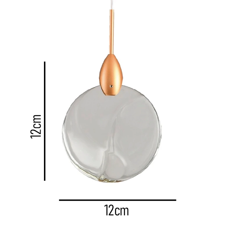 Pendente Skylight Bright Dourado e Cristal Translúcido 5 watts 3000K Bivolt 120mm SKY-4084