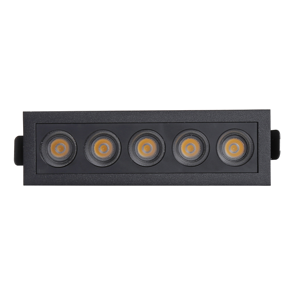 Embutido Nordecor Downlight Powerus 5 Focos 10 watts Preto 4000K IRC90 35° Bivolt 148x45x50mm 6793