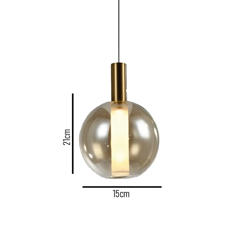 Pendente Skylight Spia Dourado e Vidro Âmbar 4 watts 3000K Bivolt Ø150x210mm SKY-4089
