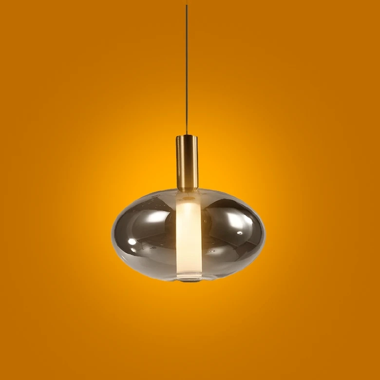 Pendente Skylight Spia Dourado e Vidro Fumê 4 watts 3000K Bivolt Ø200X190mm SKY-4090F