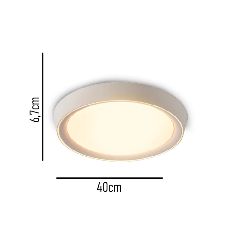 Plafon Skylight Ox Branco e Acrílico 24 watts 3000K Bivolt Ø400x67mm SKY-4077R4-BR
