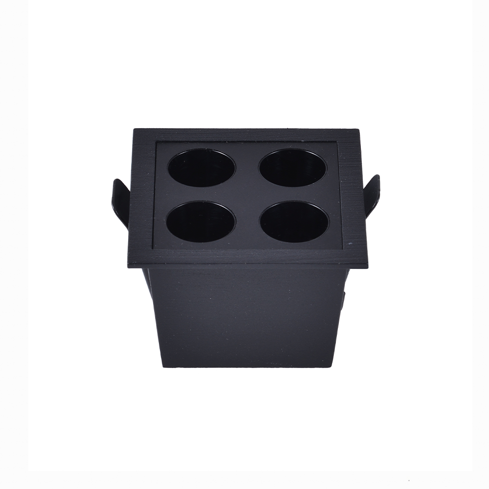 Embutido Nordecor Downlight Powerus 4 Focos 8 watts Preto 4000K IRC90 35° Bivolt 75x75x50mm 6799