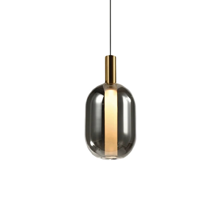 Pendente Skylight Spia Dourado e Vidro Fumê 4 watts 3000K Bivolt Ø130x260mm SKY-4088F