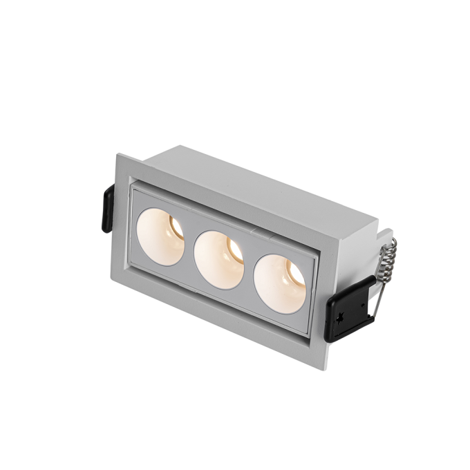 Embutido Nordecor Downlight Powerus Direcionável 3 Focos 6 watts Branco 4000K IRC90 35° Bivolt 100x44x52mm 6790