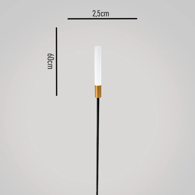 Espeto de Jardim Skylight Capincho Preto e Dourado 1 watt 3000K IP67 12V Ø25x600mm SKY-100PT-60