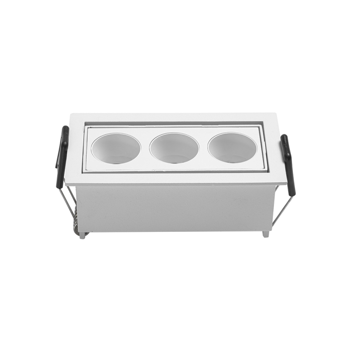 Embutido Nordecor Downlight Powerus Direcionável 3 Focos 6 watts Branco 3000K IRC90 35° Bivolt 100x44x52mm 6731