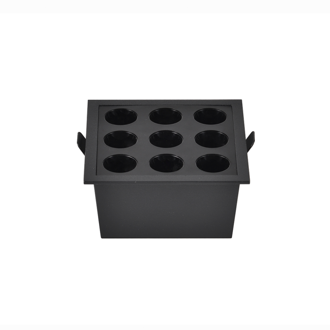 Embutido Nordecor Downlight Powerus 9 Focos 18 watts Preto 4000K IRC90 24° Bivolt 105x105x50mm 6801