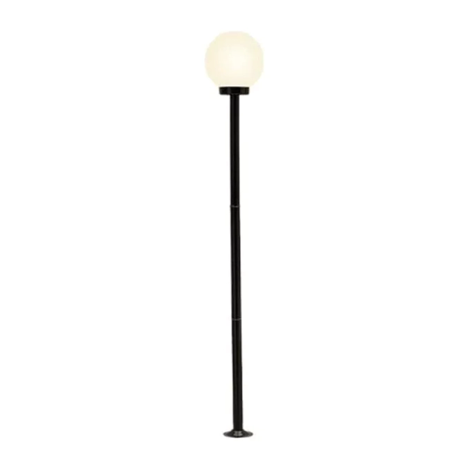 Poste Ideal Solarium Alumínio e Globo Polietileno 1L E27 2000mm PA-1018 C/GP