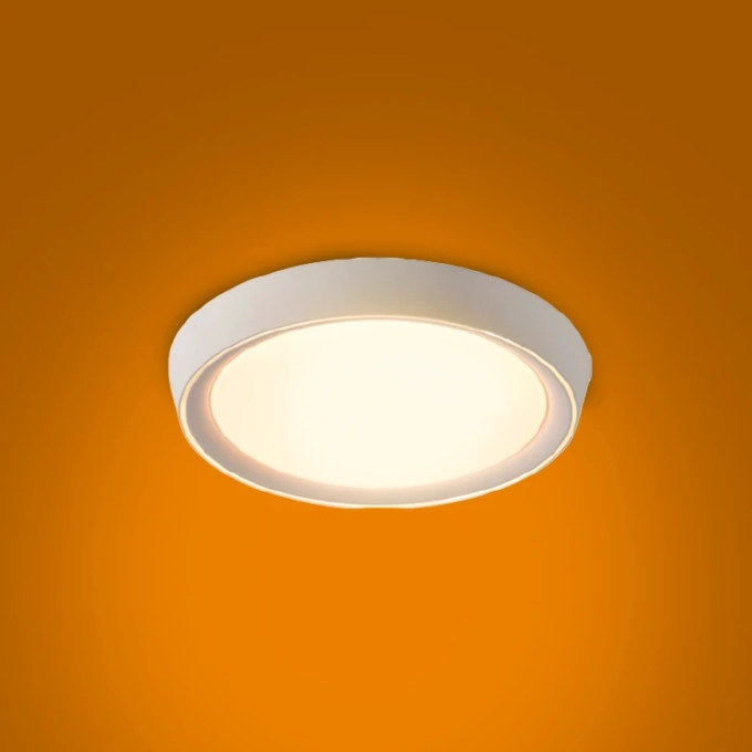 Plafon Skylight Ox Branco e Acrílico 24 watts 3000K Bivolt Ø400x67mm SKY-4077R4-BR