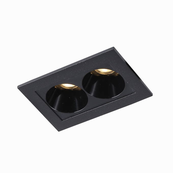 Embutido Nordecor Downlight Powerus 2 Focos 4 watts Preto 4000K IRC90 35° Bivolt 69x46x52mm 6785