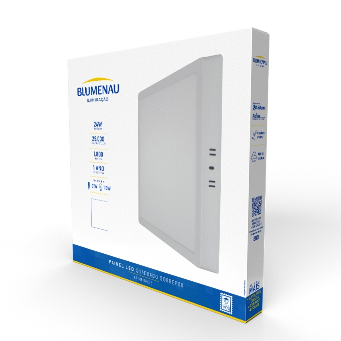Painel Sobrepor Blumenau Quadrado Tech 24 watts 3000K 283x283x24mm 80853004
