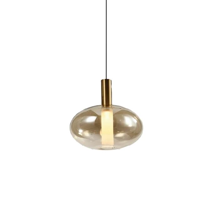 Pendente Skylight Spia Dourado e Vidro Âmbar 4 watts 3000K Bivolt Ø200X190mm SKY-4090