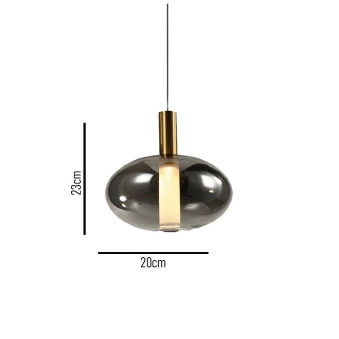 Pendente Skylight Spia Dourado e Vidro Fumê 4 watts 3000K Bivolt Ø200X190mm SKY-4090F