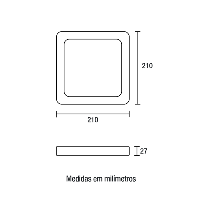 Painel Sobrepor Blumenau Play ABS 18 watts 3000K Branco 210x210x27mm Bivolt 83563004