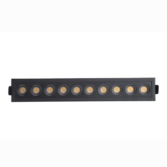 Embutido Nordecor Downlight Powerus 10 Focos 20 watts Preto 4000K IRC90 24° Bivolt 280x45x50mm 6797
