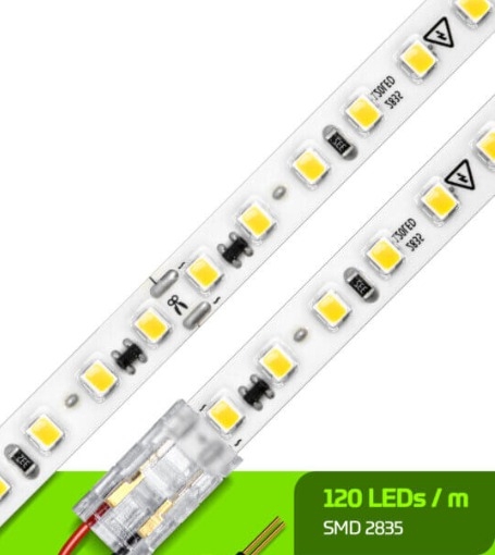 Fita LED Lumanti 12w/mt 120 leds IP33 8mm IRC80 Tensão de Rede 1200 lumens (Rolo 50 metros) FD33312R