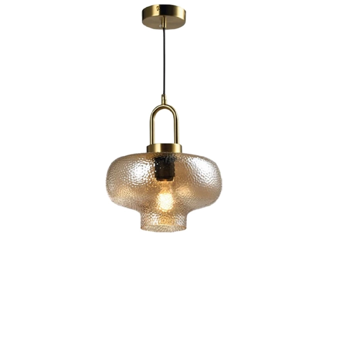 Pendente Skylight Antiq Dourado e Vidro Âmbar 1L E27 Bivolt Ø260x240mm SKY-4095
