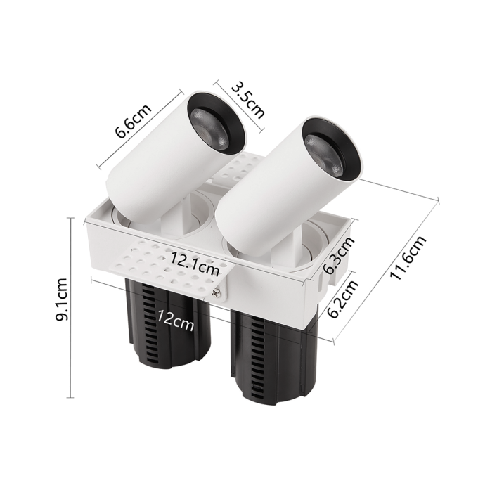 Embutido Nordecor Aiva Duo No Frame 14 watts 2700K 24° Branco Ø175x53x66mm IRC97 Bivolt 6483