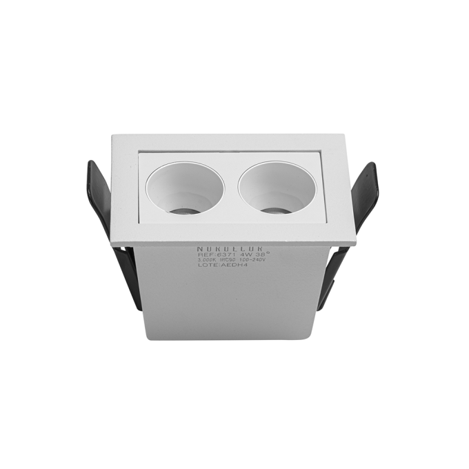 Embutido Nordecor Downlight Powerus 2 Focos 4 watts Branco 4000K IRC90 35° Bivolt 69x46x52mm 6784