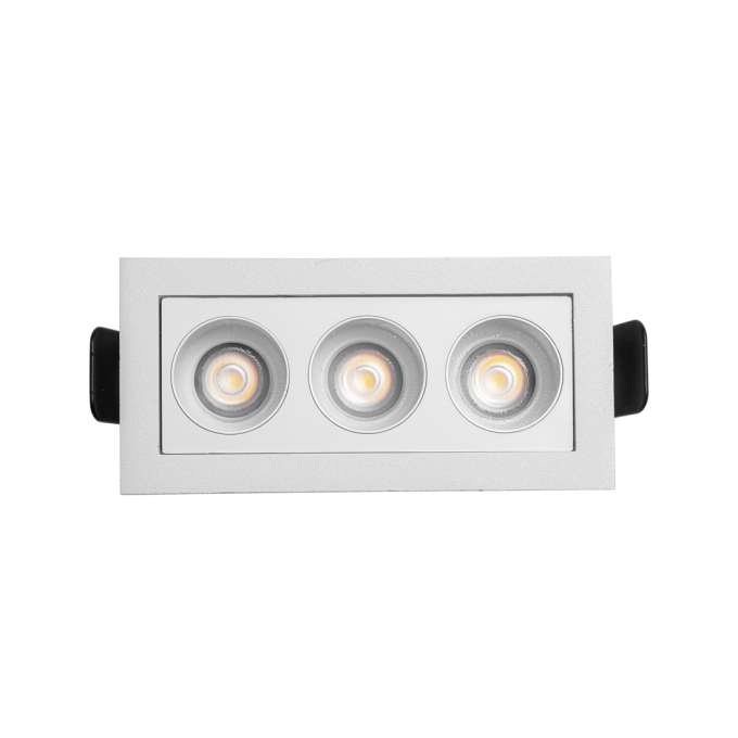 Embutido Nordecor Downlight Powerus 3 Focos 6 watts Branco 4000K IRC90 35° Bivolt 96x46x52mm 6788