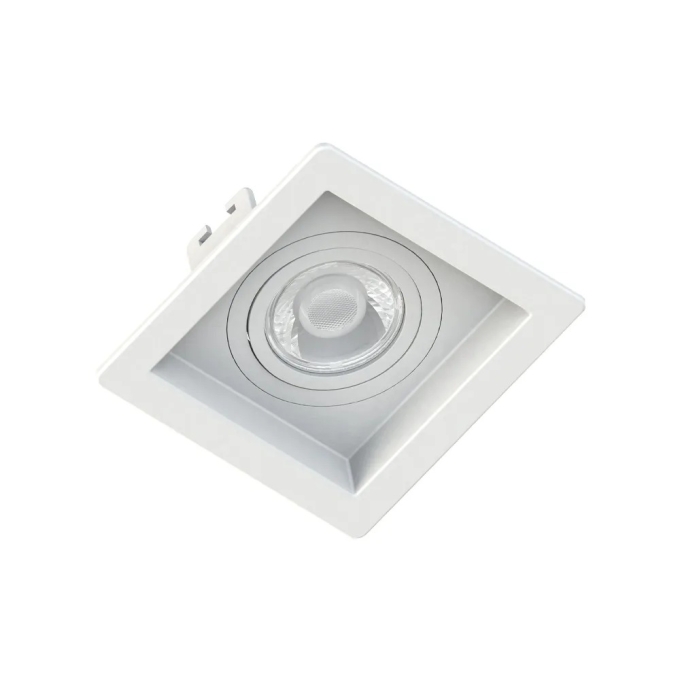 Spot Embutir Save Energy Recuado Dicróica Branco 100x100x35mm LE-330.056
