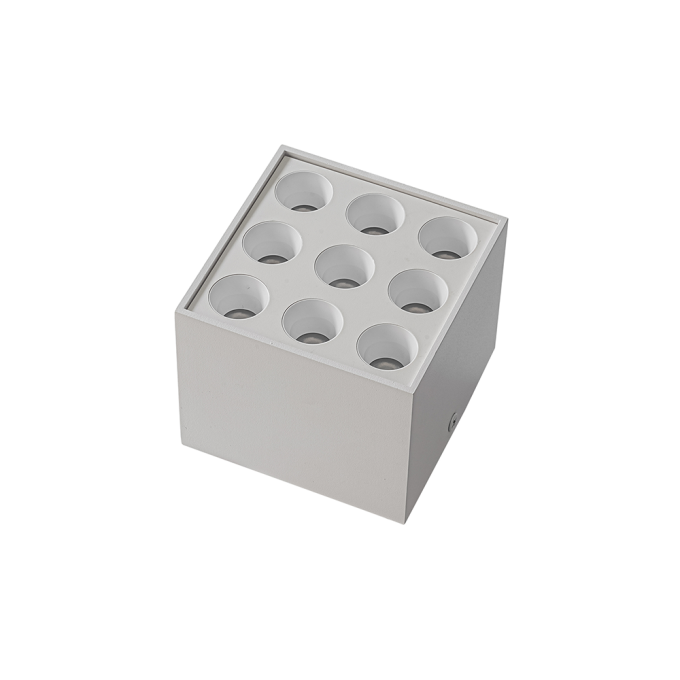 Spot Sobrepor Nordecor Downlight Powerus 9 Focos 18 watts 4000K Branco IRC90 24° Bivolt 96x96x81mm 6810