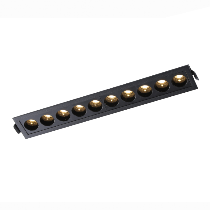 Embutido Nordecor Downlight Powerus 10 Focos 20 watts Preto 4000K IRC90 24° Bivolt 280x45x50mm 6797