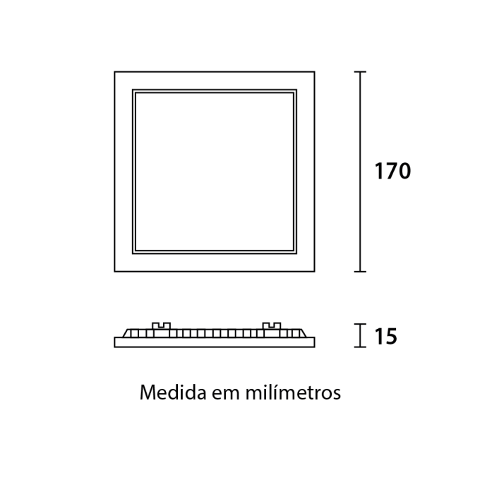 Painel Embutido Blumenau Quadrado Tech 12 watts 4100K 170x170mm 80424104