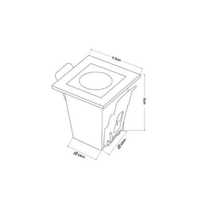 Embutido Nordecor Downlight Powerus Branco 2 watts 3000K IRC90 15° Bivolt 46x46x52mm 6726