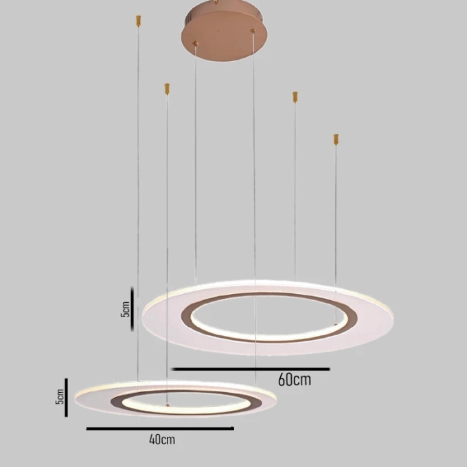 Pendente Skylight Bateau Dourado e Acrílico 86 watts 3000K Bivolt Ø600xØ400mm SKY-4074