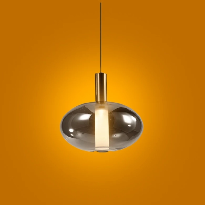 Pendente Skylight Spia Dourado e Vidro Fumê 4 watts 3000K Bivolt Ø200X190mm SKY-4090F