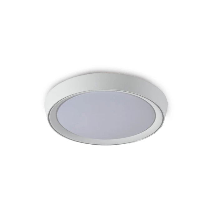 Plafon Skylight Ox Branco e Acrílico 24 watts 3000K Bivolt Ø400x67mm SKY-4077R4-BR