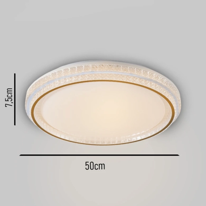 Plafon Skylight Queenstown Branco e Acrílico 36 watts 3000K Bivolt Ø500x75mm SKY-4080