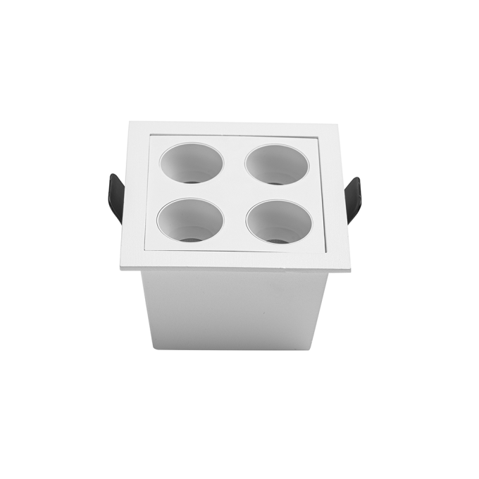 Embutido Nordecor Downlight Powerus 4 Focos 8 watts Branco 4000K IRC90 35° Bivolt 75x75x50mm 6798