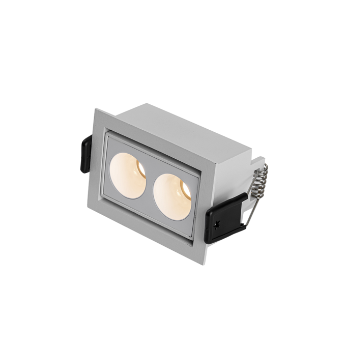 Embutido Nordecor Downlight Powerus Direcionável 2 Focos 4 watts Branco 3000K IRC90 35° Bivolt 70x52x46mm 6729