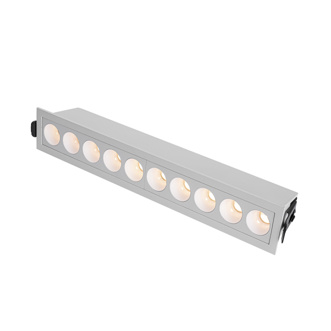 Embutido Nordecor Downlight Powerus 10 Focos 20 watts Branco 4000K IRC90 24° Bivolt 280x45x50mm 6796