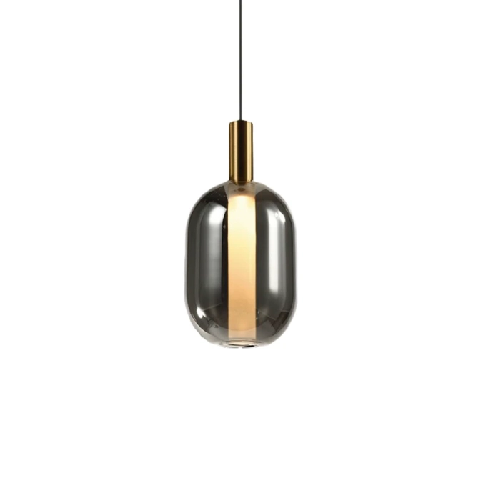Pendente Skylight Spia Dourado e Vidro Fumê 4 watts 3000K Bivolt Ø130x260mm SKY-4088F