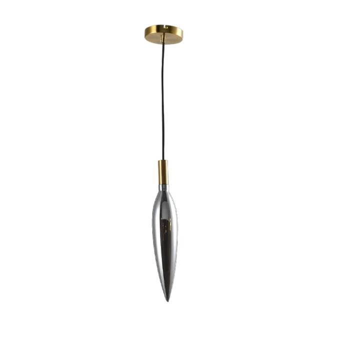 Pendente Skylight Pencil Dourado e Vidro Fumê 4 watts 3000K Bivolt Ø77x430mm SKY-4096FP