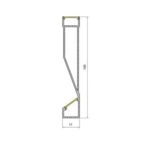 Sistema Usina Linear Sobrepor Rodapé (Somente 
Perfil) 100x18x1500mm 30795/1500