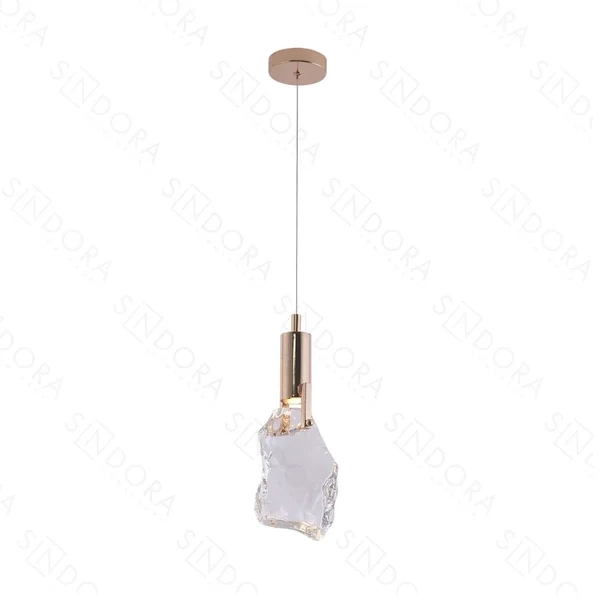 Pendente Sindora Metal Dourado Cristal 1L G9 100x300x50mm QD05181