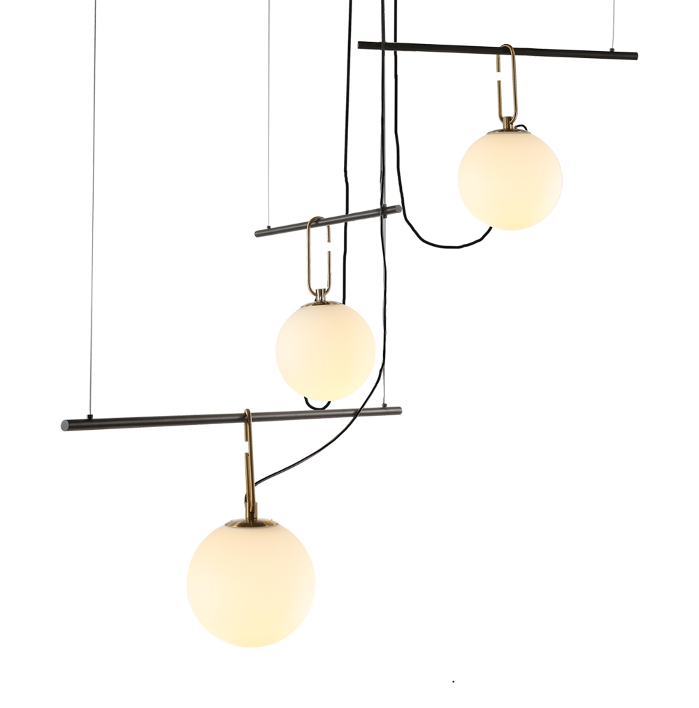 Pendente +Luz Berlock Metal e Vidro Bronze e Preto 3L E27 936x383mm PE-112/3.90BROPT