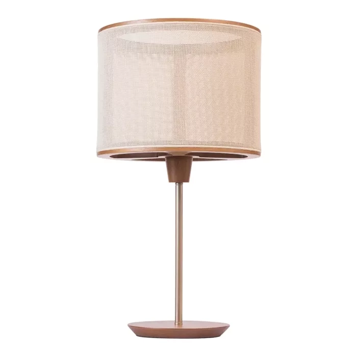 Abajur Madelustre Slim Metal Dourado e Cúpula Palha Sintética 1L E27 Ø320x250mm 3040/87
