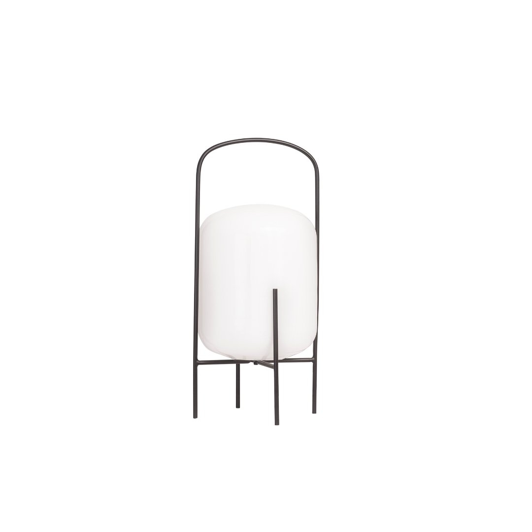 Abajur Madelustre Esther Metal Preto e Vidro Leitoso 1L E27 780mm 3211