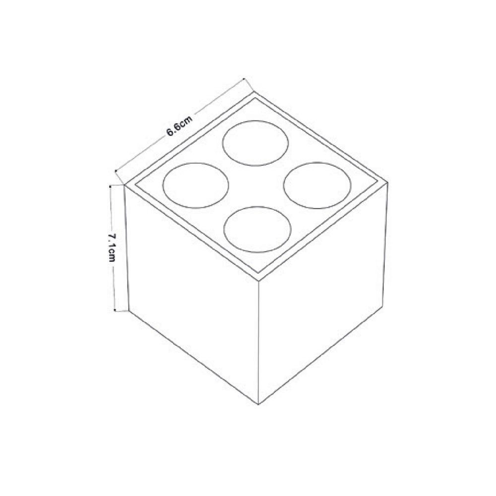  Spot Sobrepor Nordecor Downlight Powerus 4 Focos 8 watts 4000K Branco IRC90 35° Bivolt 71x71x66mm 6808