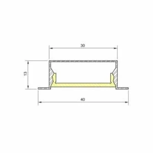 Sistema Usina Linear Embutir Bob (Somente Perfil) 40x13x1000mm 30865/1000